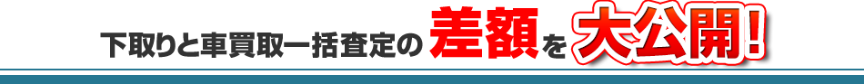 下取りと車買取一括査定の差額を大公開!